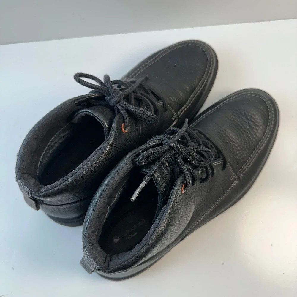 Clarks Gore-Tex Leather Ankle Boots‎ Waterproof Lace Up Black Men's 11.5M